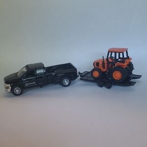 Kubota Truck with Orange Tractor Toy Set